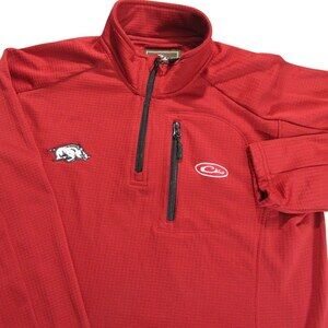 Drake Mens Pullover Arkansas Razorbacks S Red Quarter Zip Stretch Polyester